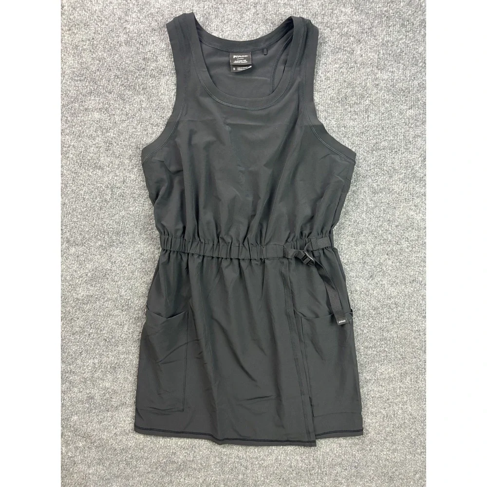 Prana Alana Dress Womens Small Black Belted Sleeveless Hiking Activewear
